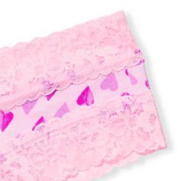 VS❤️Hearts Lace Waist Cheeky Pink with Purple Hearts Valentine’s Day NWT - Picture 14 of 16